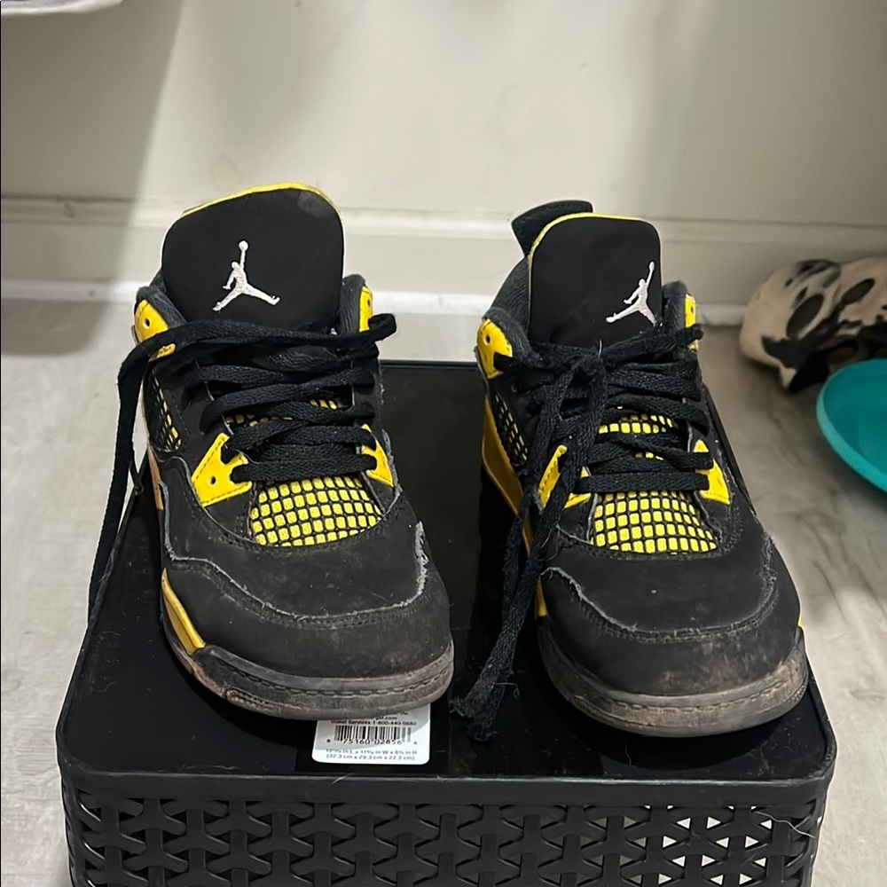 Jordan Black and Yellow Sneakers with Jumpman Logo